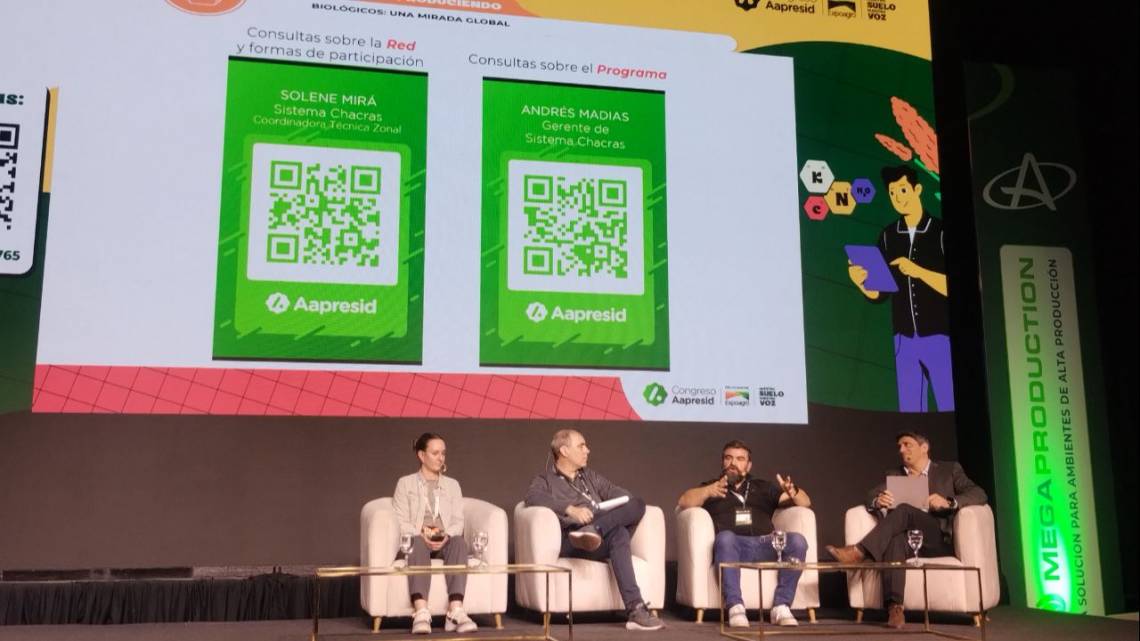 Ignacio Moyano Córdoba, de DunhamTrimmer, y Fabricio Cassán, de Iniab - Conicet, debatieron sobre el uso de biológicos en el último Congreso de Aapresid.