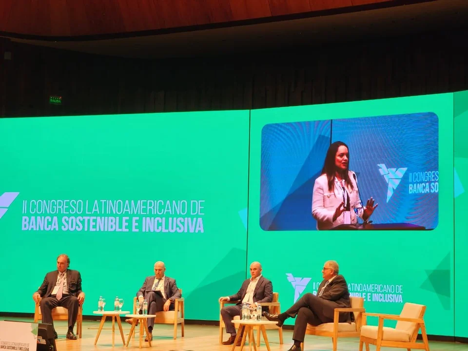 La apertura del 2° Congreso Latinoamericano de Banca Sostenible e Inclusiva que se realizó lunes y martes en Buenos Aires organizada por Felaban y Abappra.